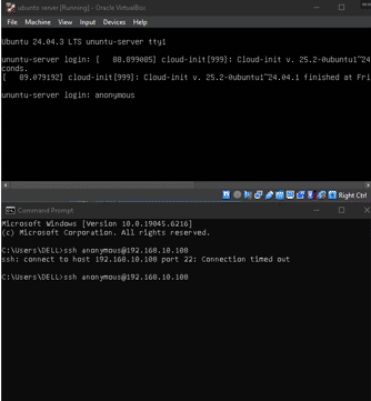 SSH brute force simulation terminal